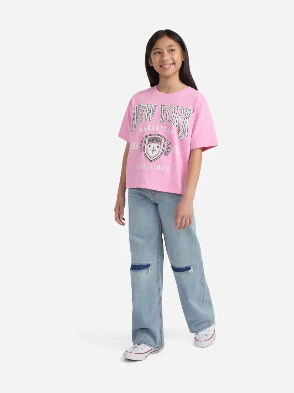 Abercrombie & Fitch Blue High Rise Ultra Wide Leg Trouser