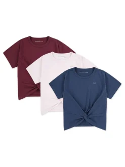 Abercrombie & Fitch Pink 3 Pack Tie Front Short Sleeve T-Shirts