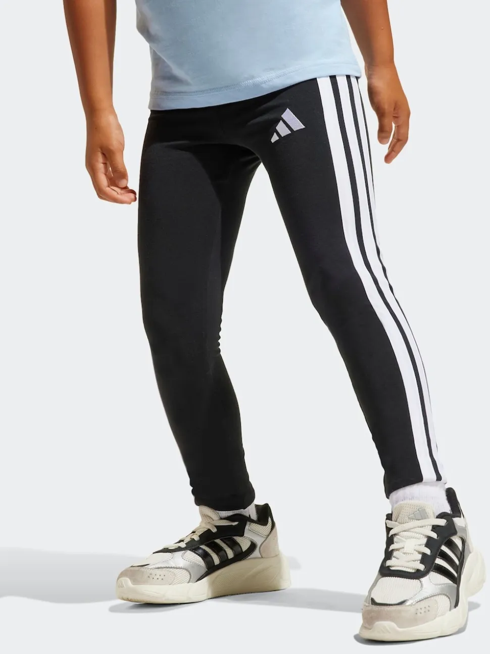 adidas Black Essentials 3-Stripes Leggings Little Kids