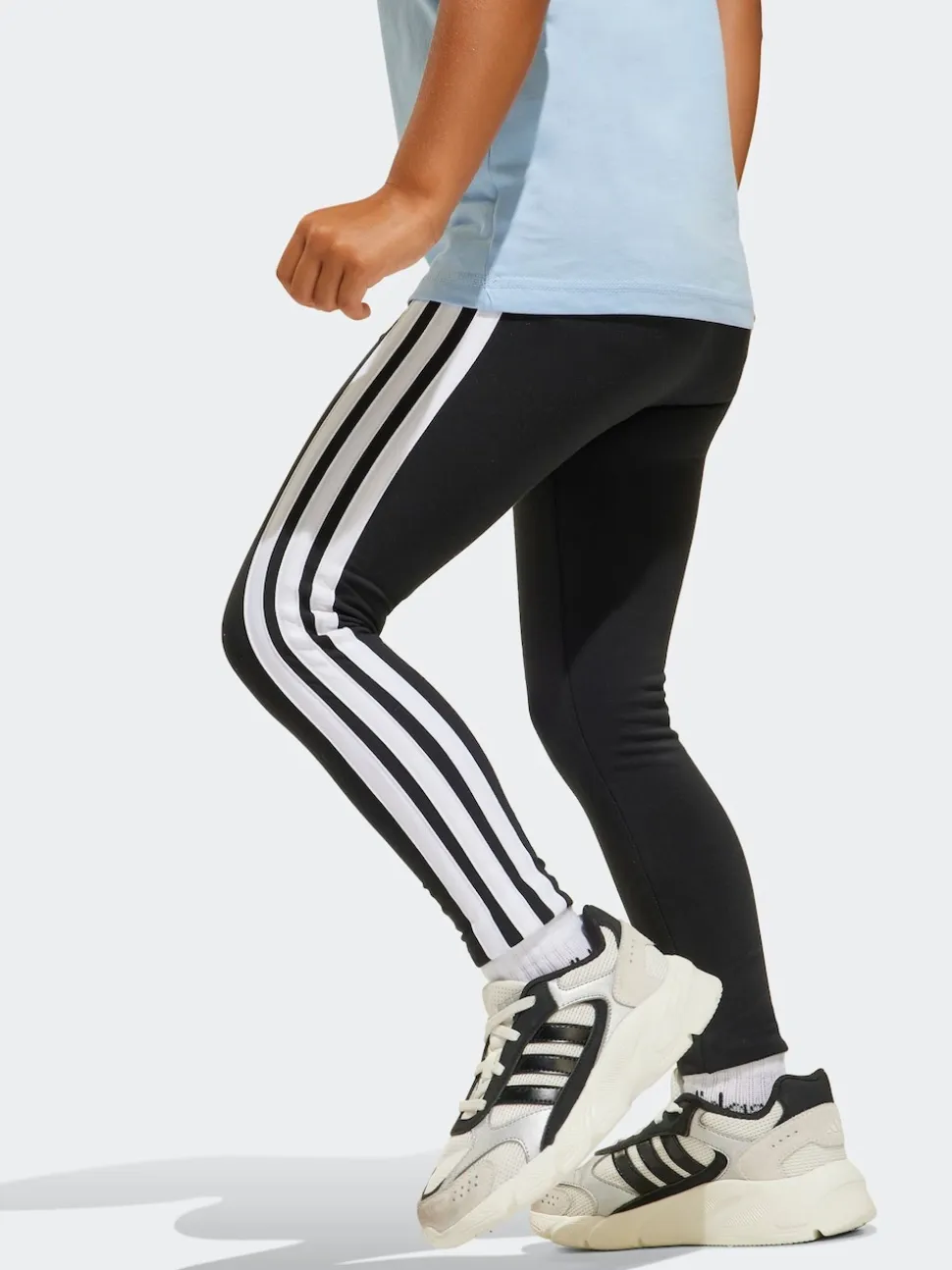 adidas Black Essentials 3-Stripes Leggings Little Kids