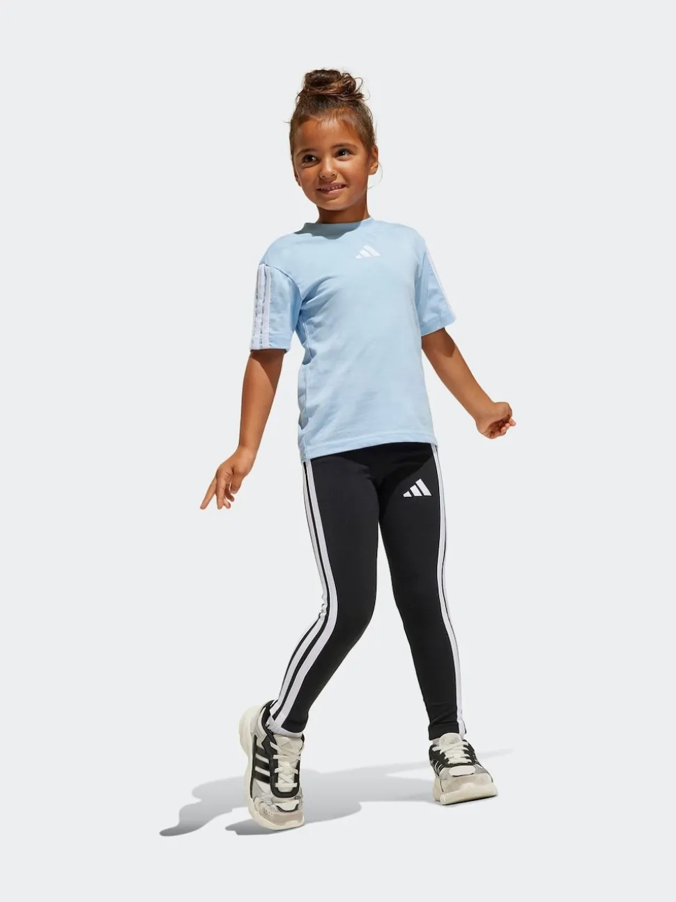 adidas Black Essentials 3-Stripes Leggings Little Kids