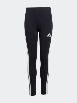 adidas Black Essentials Tiberio 3-Stripes Crop Kids Hoodie and Leggings Set