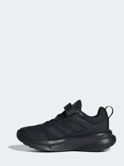 adidas Black Fortarun 4.0 Hook and Loop Kids Trainers