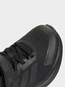 adidas Black Fortarun 4.0 Hook and Loop Kids Trainers