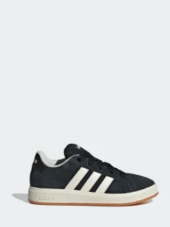 adidas Black Grand Court 00s Suede Lace Kids Trainers