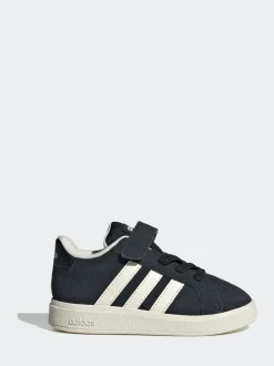 adidas Black Grand Court 2.0 Elastic Lace Infant Trainers