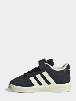 adidas Black Grand Court 2.0 Elastic Lace Infant Trainers