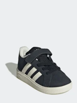 adidas Black Grand Court 2.0 Elastic Lace Infant Trainers
