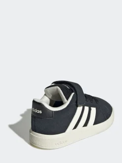adidas Black Grand Court 2.0 Elastic Lace Infant Trainers