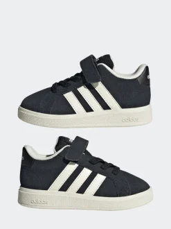 adidas Black Grand Court 2.0 Elastic Lace Infant Trainers