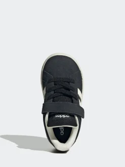 adidas Black Grand Court 2.0 Elastic Lace Infant Trainers