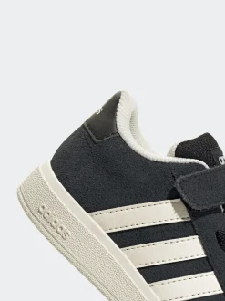 adidas Black Grand Court 2.0 Elastic Lace Infant Trainers