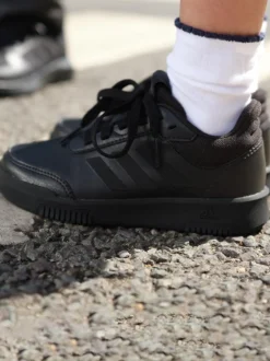 adidas Black Lace Up Tensaur Kids Trainers