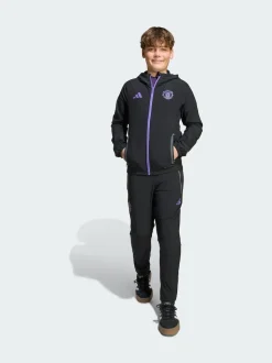 adidas Black Manchester United Trio 25 Competition Vis Tech Travel Trousers