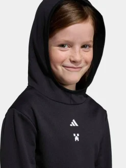 adidas Black Minecraft 3 Stripes Little Kids Thermal Hoodie