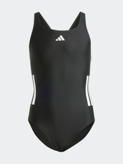 adidas Black 3-Stripes C-Back Kids Swimsuit