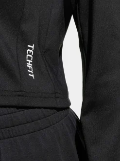 adidas Black Techfit Long Sleeved T-Shirt