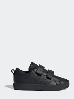 adidas Black VS Pace 2.0 Hook and Loop Kids Trainers