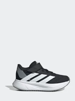 adidas Black/White Duramo SL Hook and Loop Running Kids Trainers
