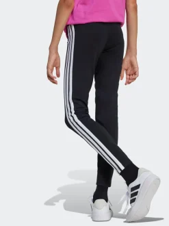 adidas Black/White Essentials 3-Stripes Kids Leggings