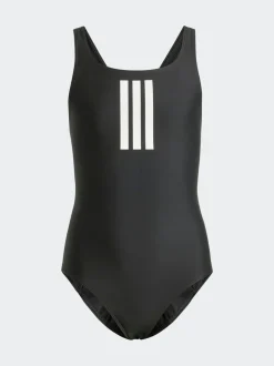 adidas Black/White 3-Stripes Kids Swimsuit