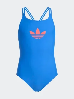 adidas Blue 3 Stripes U Back Kids Swimsuit