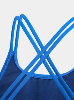 adidas Blue 3 Stripes U Back Kids Swimsuit