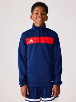 adidas Blue Chrome Tiro 25 Essentials Kids Training Top