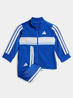 adidas Blue Seasonal Essentials Tiberio 3-Stripes Tricot Tracksuit Infant Kids