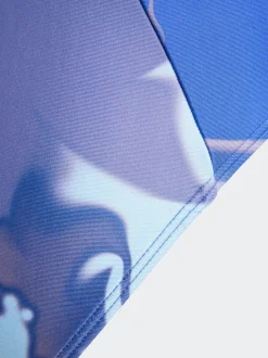 adidas Blue Tie Dye V-Back Kids Swimsuit