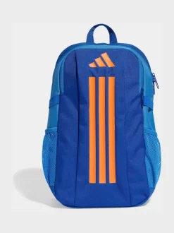adidas Blue/Orange Kids 3 Stripe Backpack
