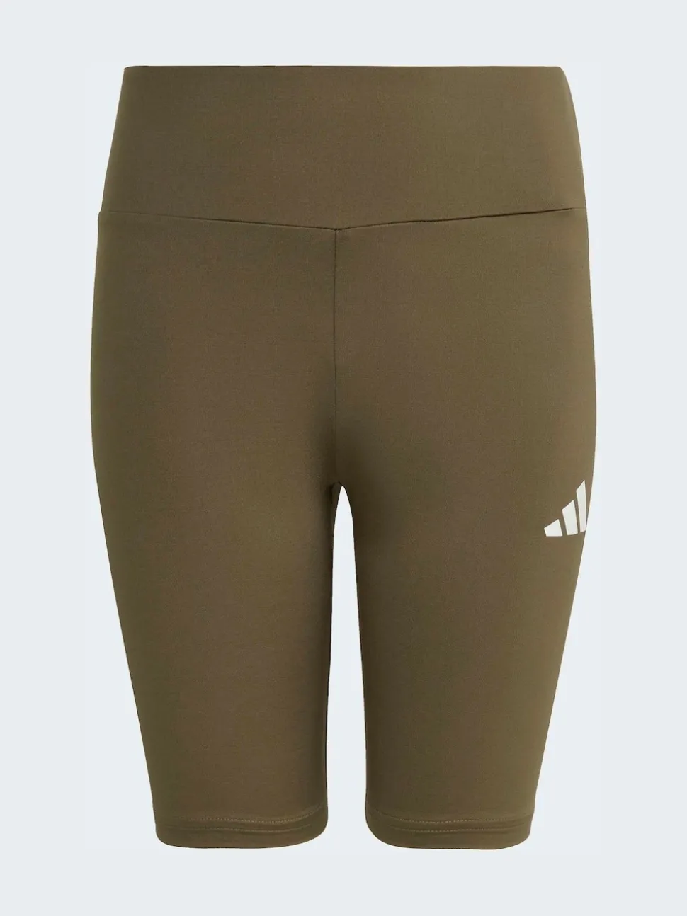 adidas Brown Train Essentials 3-Stripes T-Shirt and Bike Short Set Kids