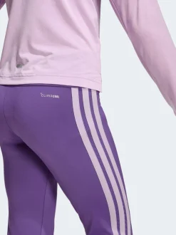 adidas Dark Purple Train Essentials 3-Stripes Kids Leggings