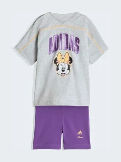 adidas Grey Disney Minnie Mouse T-Shirt and Shorts Infant Set
