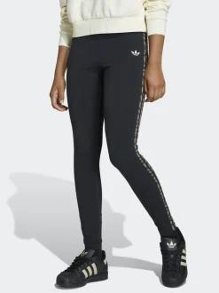 adidas Originals Black Animal 3-Stripes Leggings