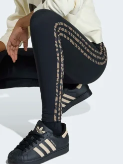 adidas Originals Black Animal 3-Stripes Leggings