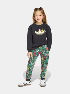 adidas Originals Black Liberty London Sweatshirt and Joggers Little Kids Set