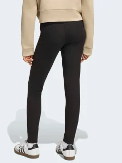 adidas Originals Black Mid Waist Mini Rib Leggings