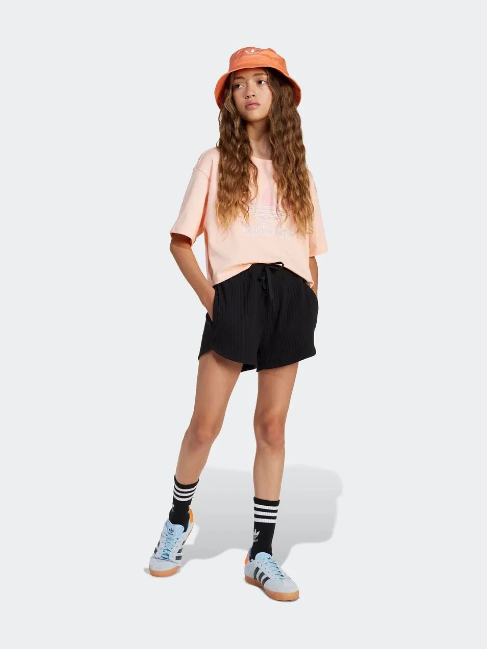 adidas originals Black Ribbed Shorts Kids
