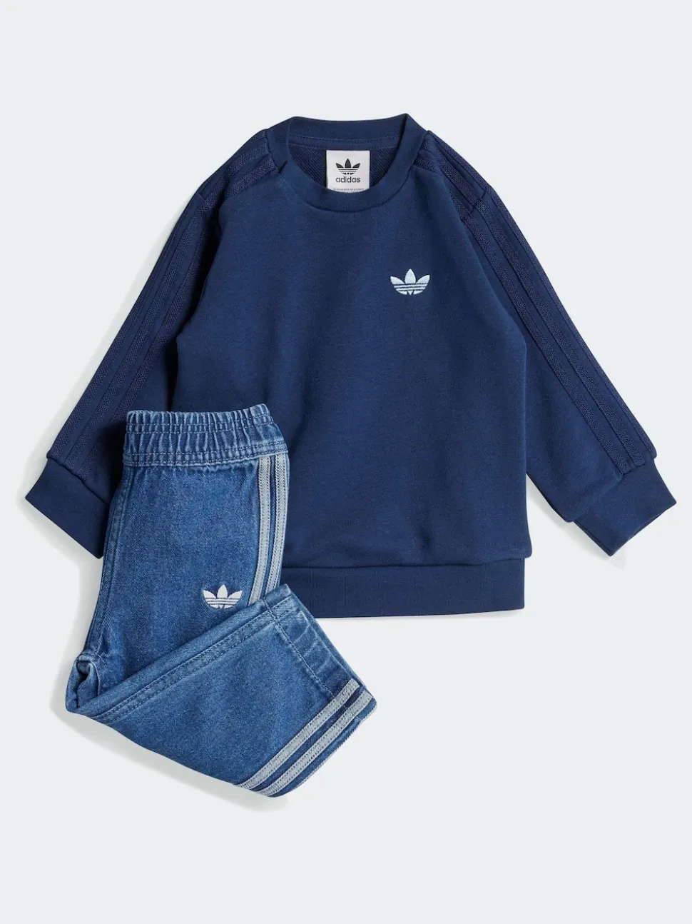 adidas originals Blue Sweatshirt and Denim Legging Set Infant Kids