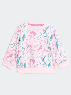adidas Pink Essentials Adiraptor French Terry Infant Kids Joggers Set