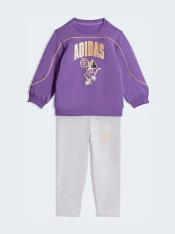 adidas Purple Disney Minnie Mouse Sweat Top and Legging Set
