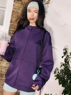adidas Purple Z.N.E. Full-Zip Hooded Track Jacket