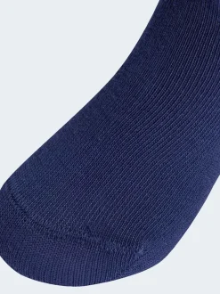 adidas White/Blue 6 Pack Kids 3-Stripe Crew Socks 6 Pack