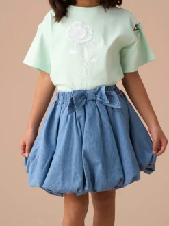 Angel & Rocket Annie Blue Bubble Hem Denim Skirt