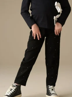 Angel & Rocket Black Aylie Beaded Barrel Leg Jeans