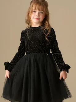 Angel & Rocket Black Elsie Velvet Tulle Dress