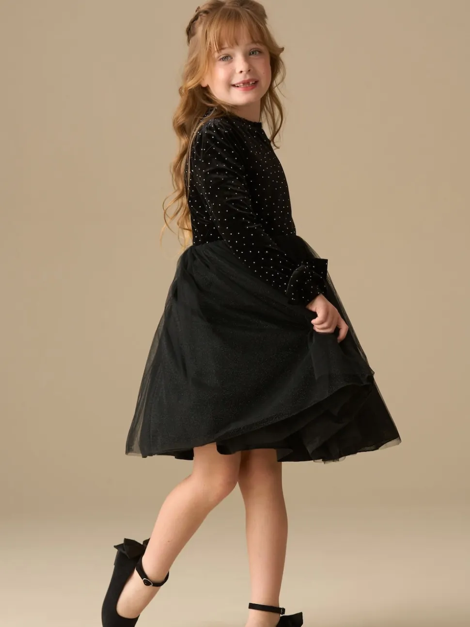 Angel & Rocket Black Elsie Velvet Tulle Dress