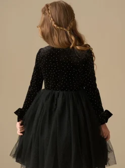 Angel & Rocket Black Elsie Velvet Tulle Dress