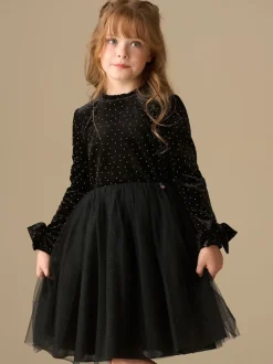 Angel & Rocket Black Elsie Velvet Tulle Dress
